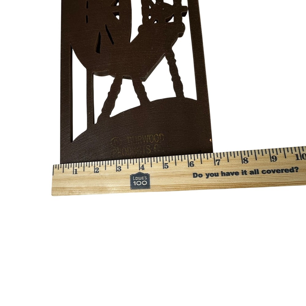 Vintage‎ Durwood Products USA Wood Carving Spinning Wheel Wall Art Decor - Picture 7 of 8